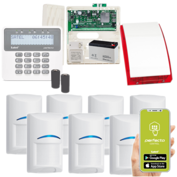 ZESTAW ALARMOWY SATEL PERFECTA 32-WRL LTE SET-A 7 CZUJEK BOSCH PRF-LCD-WRL SYRENA SP-4001R